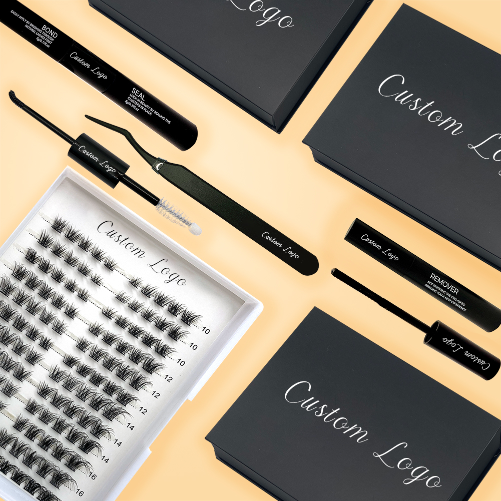 Black double layers lash cluster kit