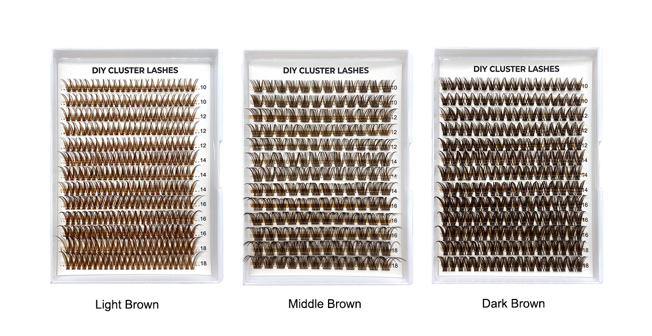 brown lash clusters