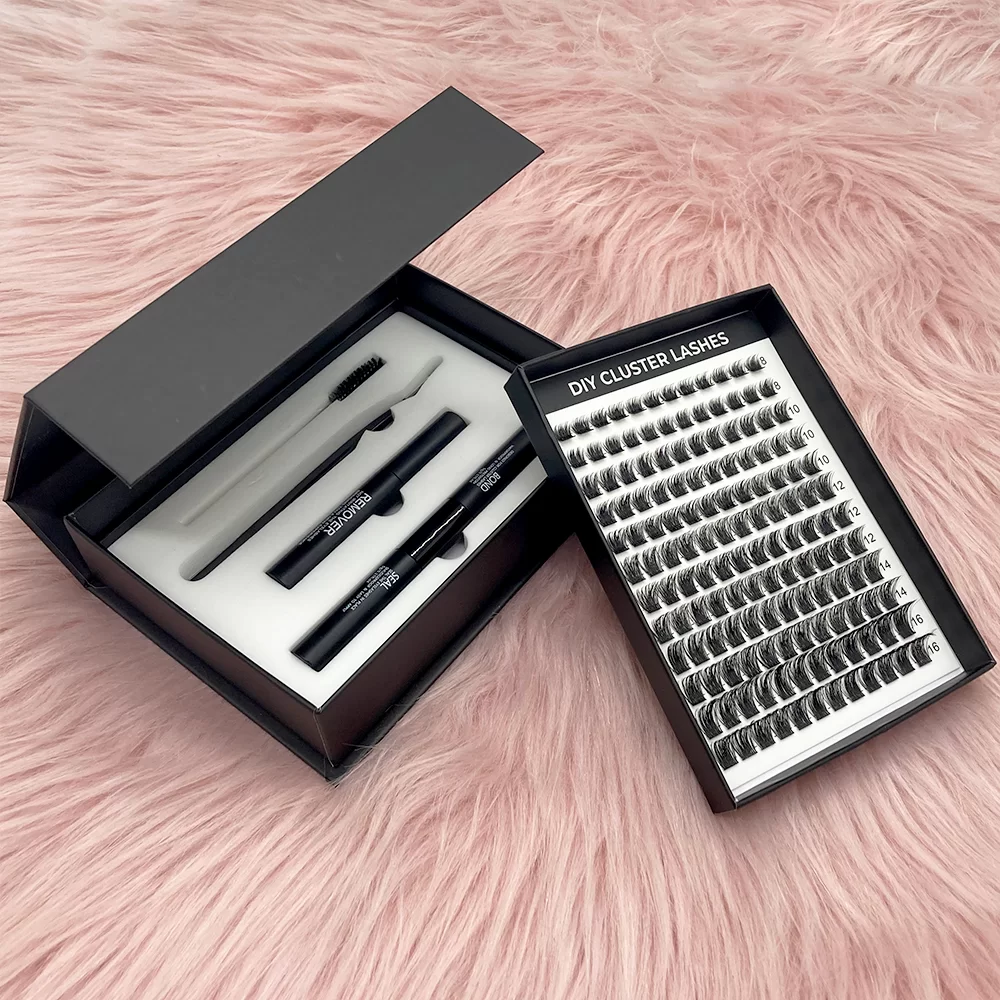 black double layers lash cluster kit