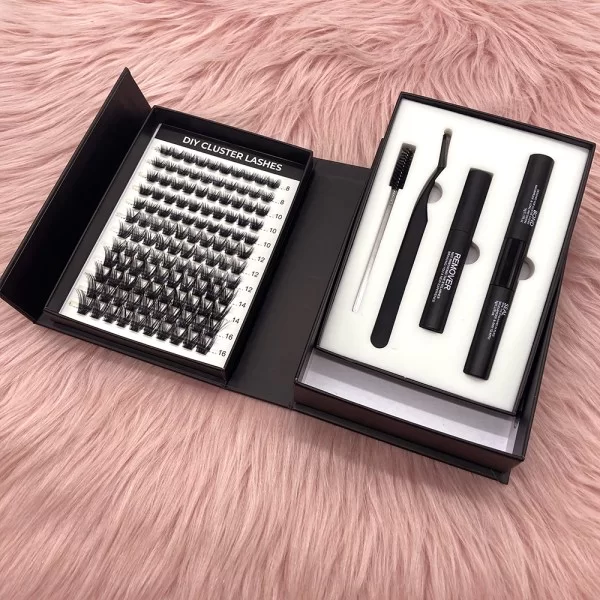 black double layers lash cluster kit