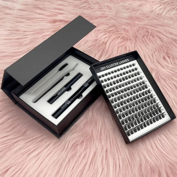 black double layers lash cluster kit