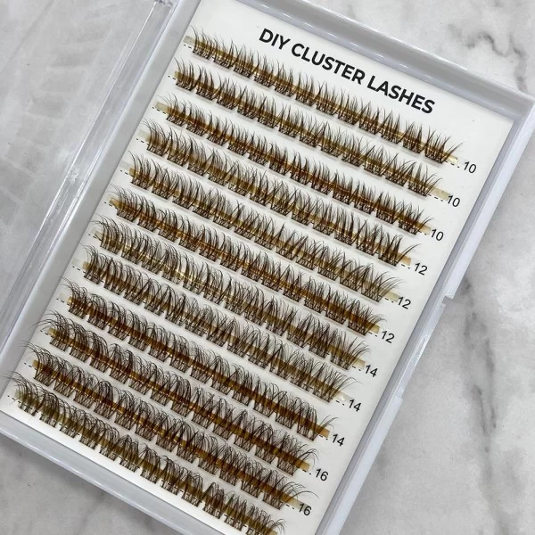 brown lash clusters