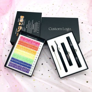 colorful lash clusters